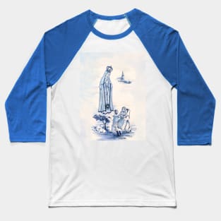 Our Lady of Fatima and 3 children Lucia, Francisco, Jacinta Baseball T-Shirt